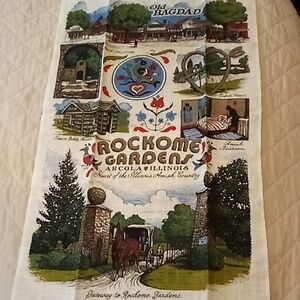 Vintage KayDee Designs Rockome Gardens Linen Tea Towel